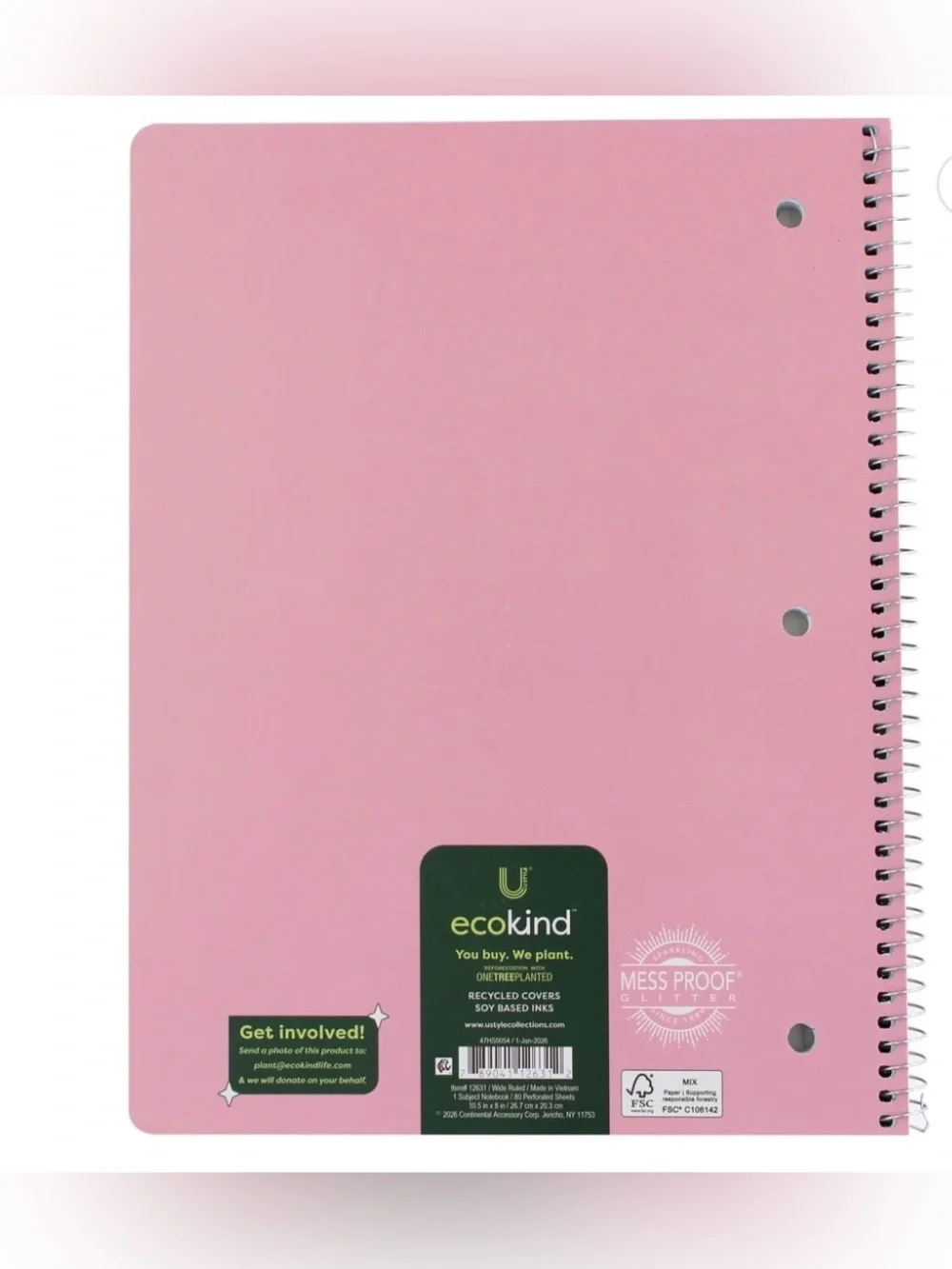 Ecokind Spiral Notebook 2 Set Pastel Heart & Horse Design